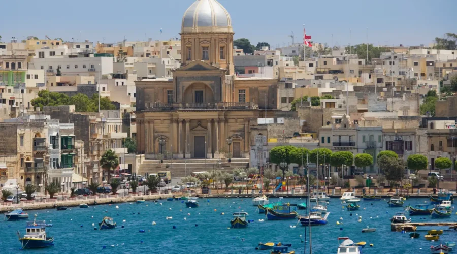 View to St. Joseph Church in Kalkara, Malta