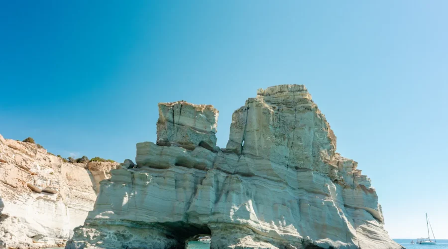 Kleftiko Bay on Milos, Greece