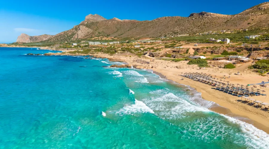 Famous sandy beach of Falasarna, Chania, Greece