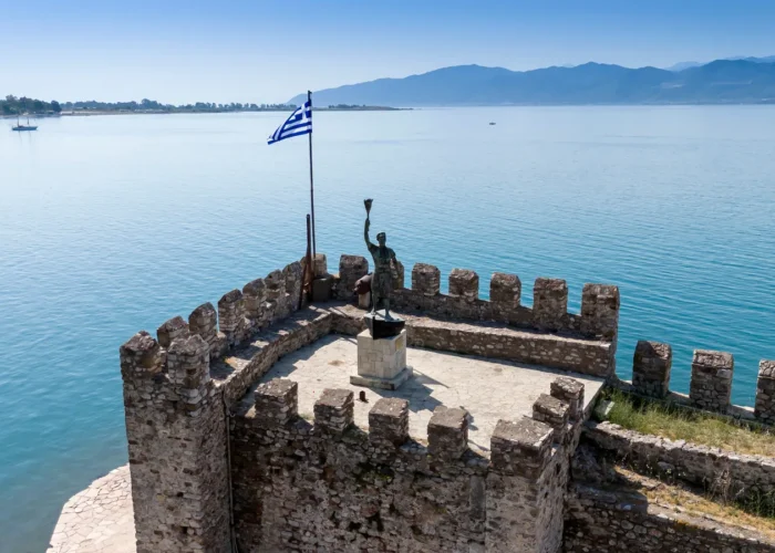 View of the port of Nafpaktos, Greece