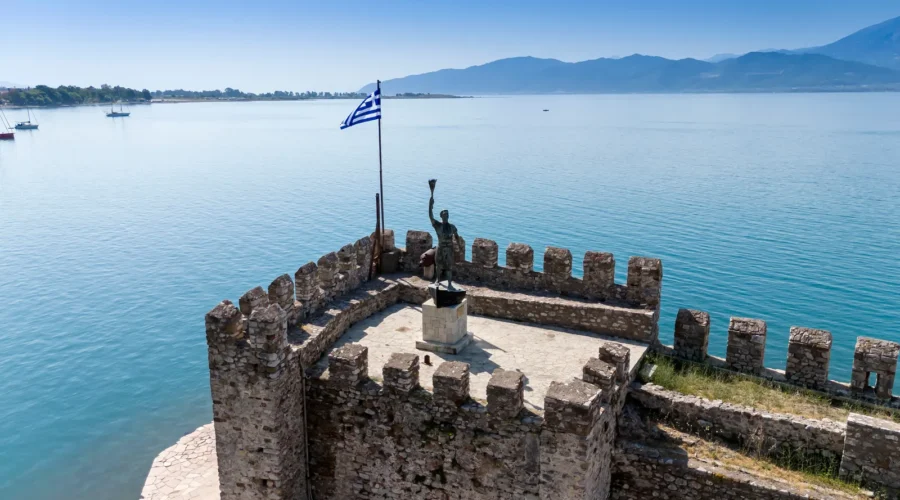 View of the port of Nafpaktos, Greece View of the port of Nafpaktos, Greece