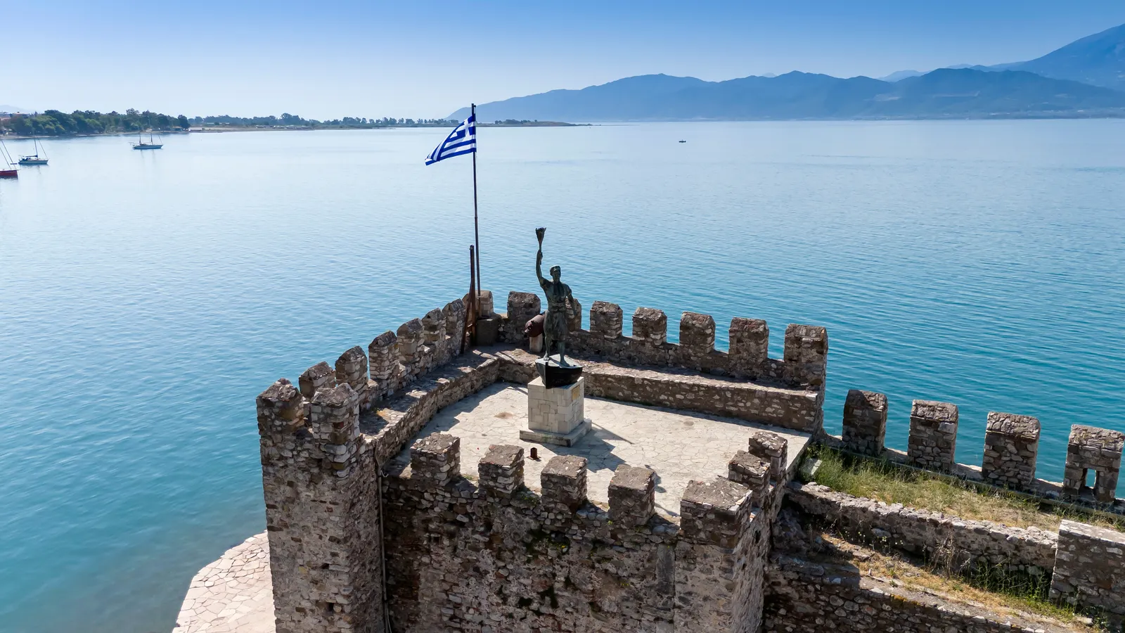 View of the port of Nafpaktos, Greece